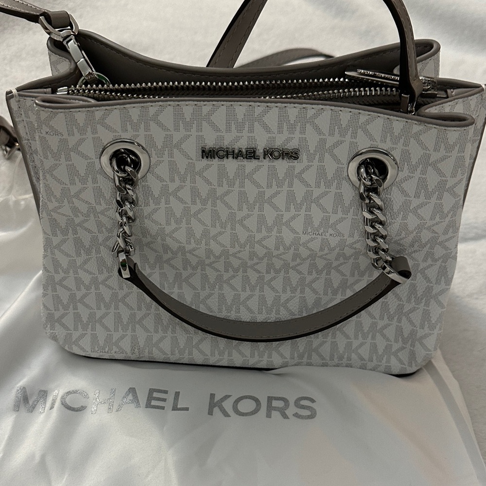 Michael Kors Gray and Silver Satchel